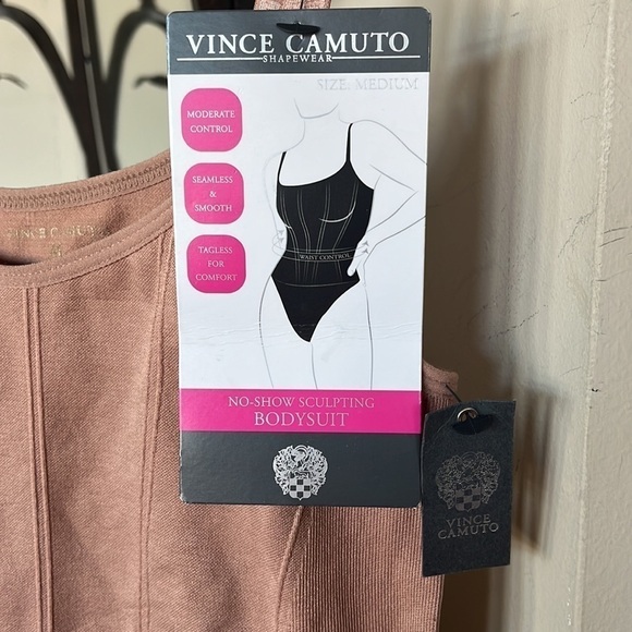 Brand New Vince Camuto No-Show Sculpting Bodysuit Seamless Beige Shapewear - Picture 3 of 11